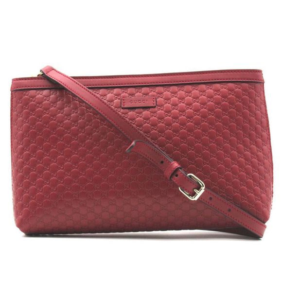Gucci Embossed Shima Leather Red Shoulder Bag - Picture 1 of 7